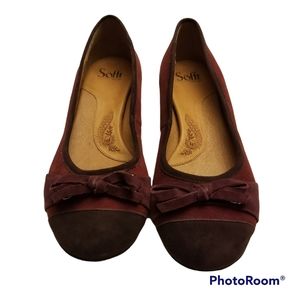 Sofft Flats Burgundy Polina Shoes Size 9